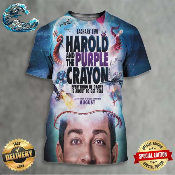 Official New Poster For Harold And The Purple Crayon Starring Zachary Levi Releasing In Theaters On August 2 All Over Print Shirt