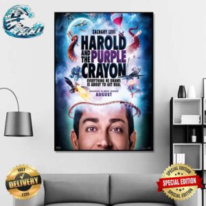 Official New Poster For Harold And The Purple Crayon Starring Zachary Levi Releasing In Theaters On August 2 Home Decor Poster Canvas