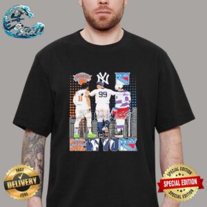 Official New York Knicks x New York Yankees x New York Rangers Signature Premium T-Shirt