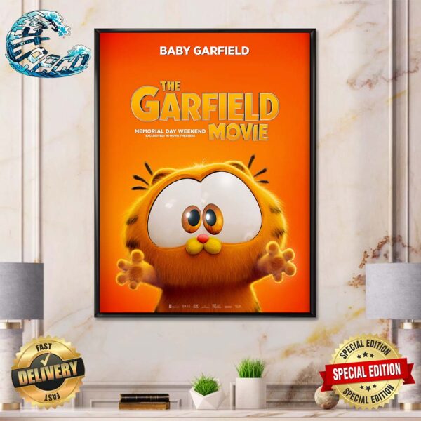 Official Poster Baby Garfield The Garfield Movie 2024 Exclusively In Movie Theaters Home Decor Poster Canvas