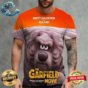 Official Poster Brett Goldstein As Roland The Garfield Movie 2024 Exclusively In Movie Theaters All Over Print Shirt