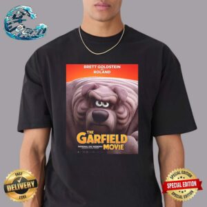 Official Poster Brett Goldstein As Roland The Garfield Movie 2024 Exclusively In Movie Theaters Vintage T-Shirt