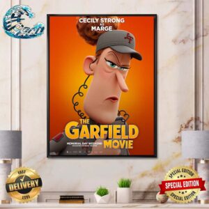 Official Poster Cecily Strong As Marge The Garfield Movie 2024 Exclusively In Movie Theaters Home Decor Poster Canvas