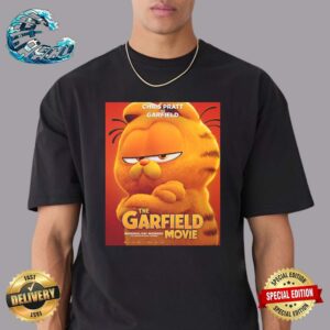 Official Poster Chris Pratt As Garfield The Garfield Movie 2024 Exclusively In Movie Theaters Unisex T-Shirt