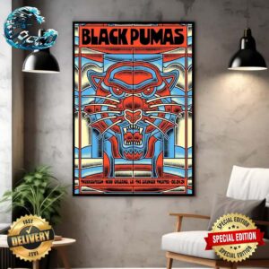 Official Poster For Black Pumas Performance In New Orleans LA On May 4 2024 With Special Guest Thebrosfresh Poster Canvas