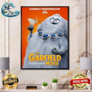 Official Poster Hannah Waddingham As Jinx The Garfield Movie 2024 Exclusively In Movie Theaters Poster Canvas