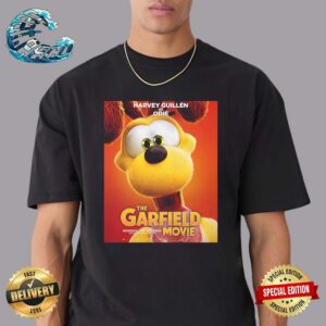 Official Poster Harvey Guillen As Odie The Garfield Movie 2024 Exclusively In Movie Theaters Vintage T-Shirt