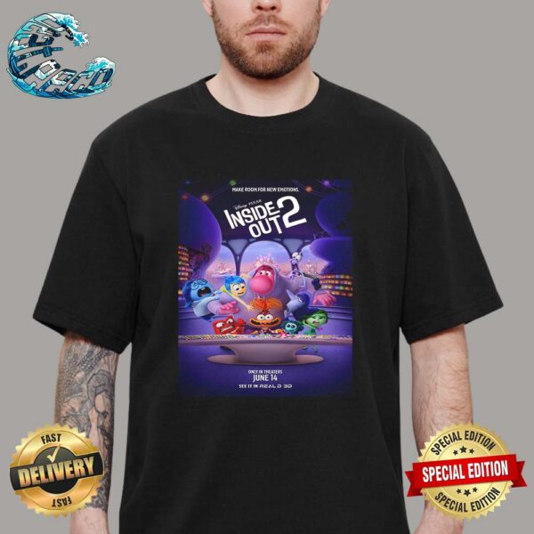 Official Poster Inside Out 2 Only In Theaters June 14 See In RealD 3D Unisex T-Shirt