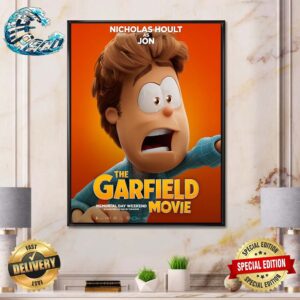 Official Poster Nicholas Hoult As Jon The Garfield Movie 2024 Exclusively In Movie Theaters Poster Canvas