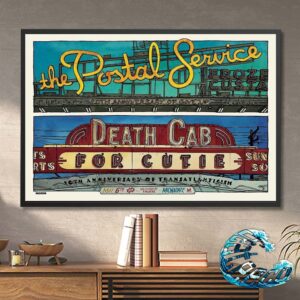 Official Poster Regular Version The Postal Service And Death Cab For Cutie At The Miller High Life Theatre In Milwaukee WI On May 6 2024 Poster Canvas