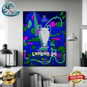Official Poster UEFA Champions League London 24 Final Programme Home Decor Poster Canvas