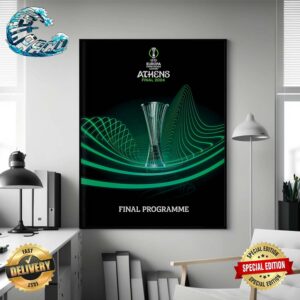 Official Poster UEFA Europa Conference League Athens Final 2024 Final Programme Home Decor Poster Canvas