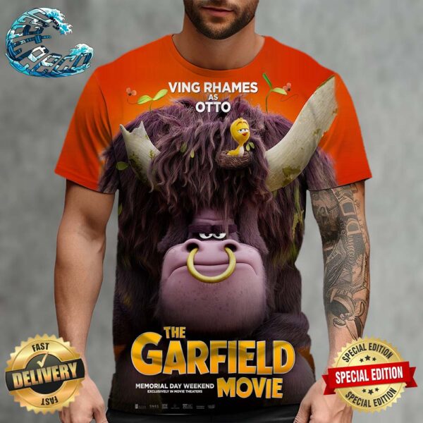Official Poster Ving Rhames As Otto The Garfield Movie 2024 Exclusively In Movie Theaters All Over Print Shirt
