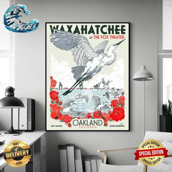Official Poster Waxahatchee Tour Of The Fox Theater On May 18 2024 In Oakiland California Home Decor Poster Canvas