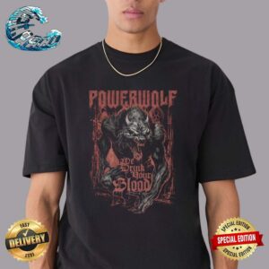 Official Powerwolf We Drink Your Blood Merchandise Limited Classic T-Shirt