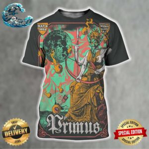 Official Primus Poster Tonight Show At FM Kirby Center In Wilkes Barre PA On May 6 2024 All Over Print Shirt
