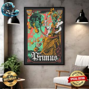 Official Primus Poster Tonight Show At FM Kirby Center In Wilkes Barre PA On May 6 2024 Home Decor Poster Canvas