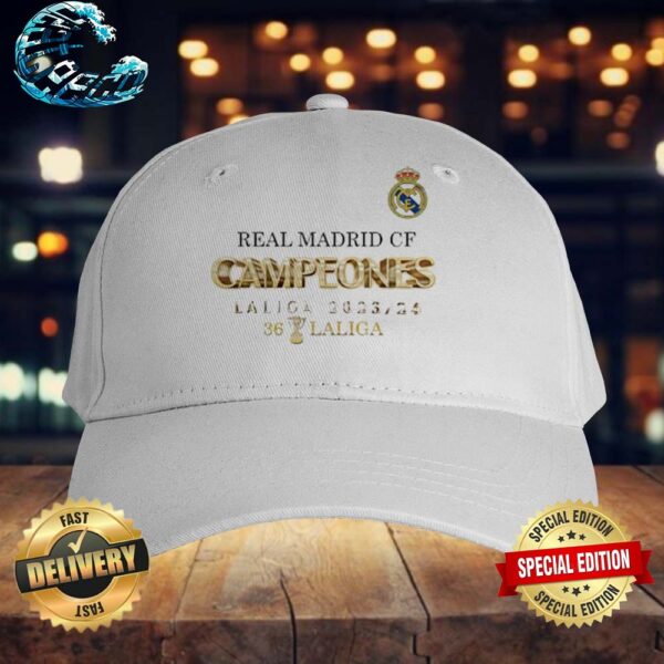 Official Real Madrid CF Campeones Laliga 2023-24 36 Laliga Classic Cap Snapback Hat
