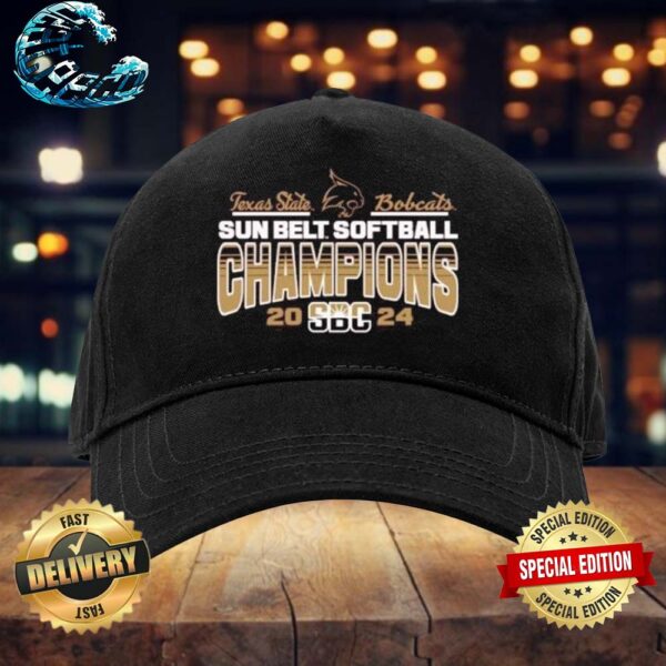 Official Texas State Bobcats Softball 2024 Sun Belt Conference Champions Classic Cap Snapback Hat