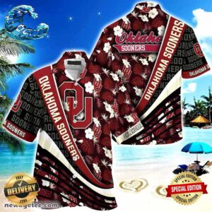Oklahoma Sooners Summer Beach Hawaiian Shirt With Tropical Flower Pattern