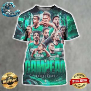 Parabéns Ao Sporting CP O Novo Campeão Nacional Da Liga Portugal Betclic 2023-24 All Over Print Shirt