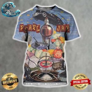 Pearl Jam Poster At The Golden 1 Center In Sacramento California On May 13 2024 Art By Winston Smith All Over Print Shirt