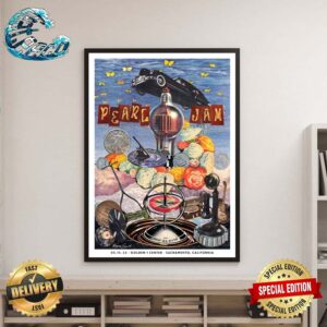 Pearl Jam Poster At The Golden 1 Center In Sacramento California On May 13 2024 Art By Winston Smith Wall Decor Poster Canvas