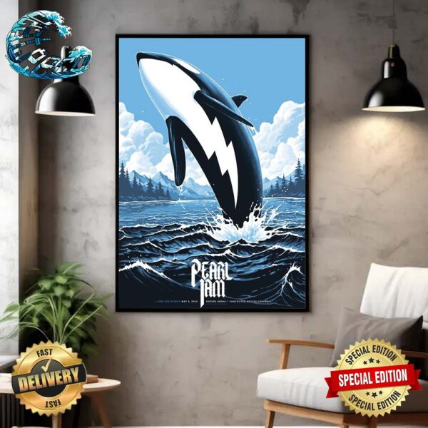Pearl Jam Poster Vancouver British Columbia In Rogers Arena On May 4 2024 Deep Sea Diver Home Decor Poster Canvas