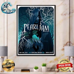 Pearl Jam With Deep Sea Diver At Moda Center In Portland Oregon On May 10th 2024 Art By Becky Cloonan Wall Decor Poster Canvas