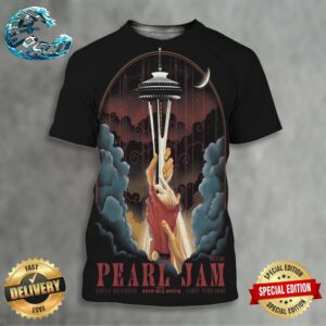 Pearl Jam With Deep Sea Diver Official Poster Night 2 In Seattle Washington At Climate Pledge Arena On May 30 2024 Art By Arian Buhler All Over Print Shirt