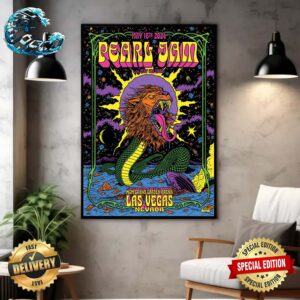 Pearl Jam With Deep Sea Diver Poster Night 1 At MGM Grand Garden Arena On May 16th 2024 In Las Vegas Nevada Art By Brian Romero Home Decor Poster Canvas
