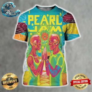 Pearl Jam With Deep Sea Diver Poster Night 2 At MGM Grand Garden Arena On May 18th 2024 In Las Vegas Nevada Art By Munk One All Over Print Shirt