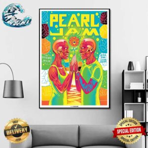Pearl Jam With Deep Sea Diver Poster Night 2 At MGM Grand Garden Arena On May 18th 2024 In Las Vegas Nevada Art By Munk One Home Decor Poster Canvas
