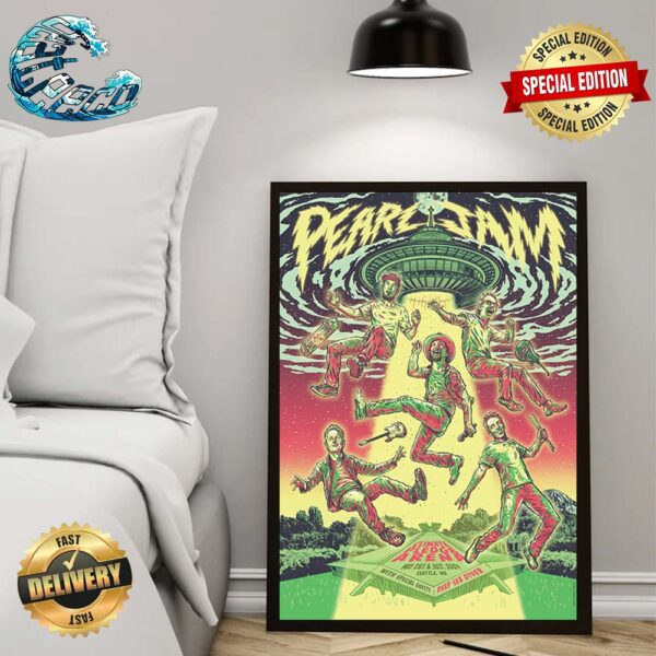 Pearl Jam With Special Guests Deep Sea Diver Climate Pledge Arena In Seattle WA On May 28th And 30th 2024 Art By Garrett Morlan Wall Decor Poster Canvas