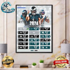 Philadelphia Eagles NFL 2024 Season Schedule Home Decor Poster Canvas