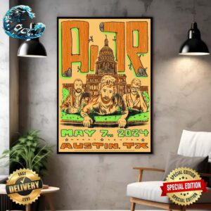 Poster AJR The Maybe Man Tour Tonight In Austin Texas On May 7th 2024 Home Decor Poster Canvas