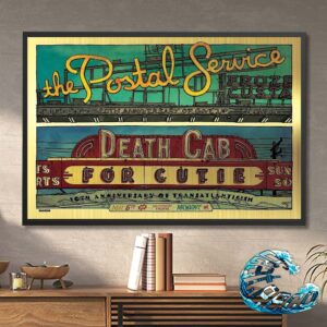 Poster Brushed Gold The Postal Service And Death Cab For Cutie At The Miller High Life Theatre In Milwaukee WI On May 6 2024 Decor Poster Canvas