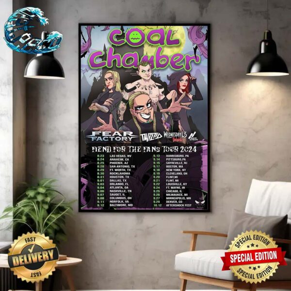 Poster Coal Chamber Fiend For The Fans Tour 2024 Home Decor Poster Canvas