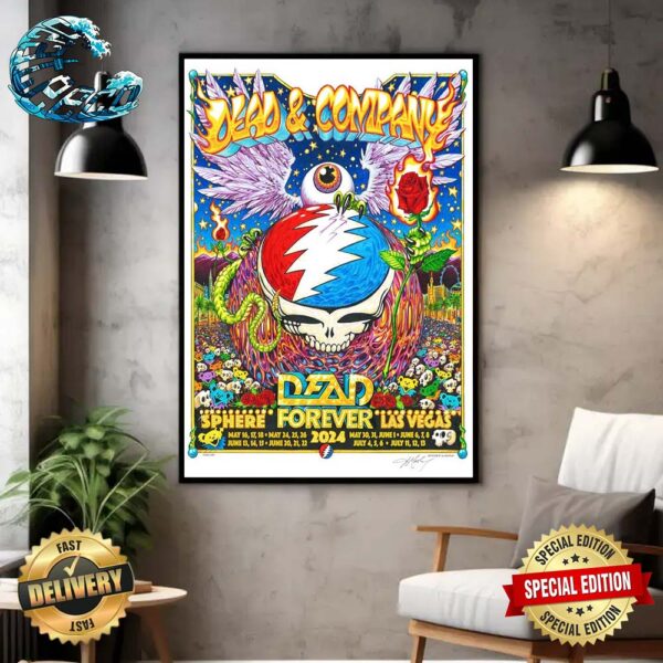 Poster For Dead And Company Forever At Sphere In Las Vegas NV On May June July 2024 Poster Canvas