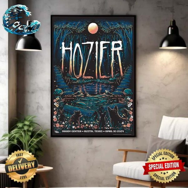 Poster For Hozier Is Hitting The Moody Center In Austin Texas Tonight For His Unreal Unearth Tour On April 30 2024 Poster Canvas