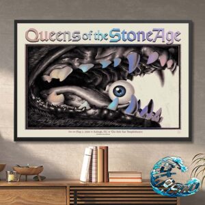 Poster Queens Of The Stone Age Live On May 2 2024 In Raleigh NC At The Red Hat Amphitheater Home Decor Poster Canvas