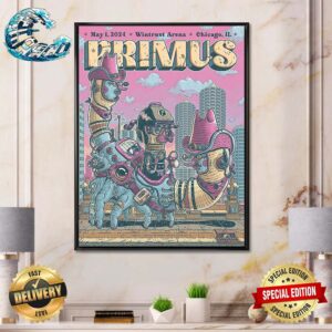 Primus The Poster For Tonight’s Show In Chicago IL At Wintrust Arena On May 1 2024 Wall Decor Poster Canvas