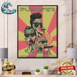 Puscifer Tonight’s Poster For Chicago IL At Wintrust Arena On May 1 2024 Poster Canvas