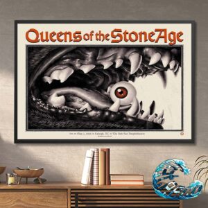 Queens Of The Stone Age Official Poster Live On May 2 2024 In Raleigh NC At The Red Hat Amphitheater Poster Canvas
