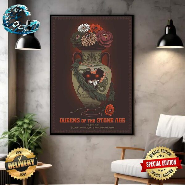 Queens Of The Stone Age The End Is Nero At Atlantic Union Bank Pavilion In Portsmouth VA On May 6 2024 Home Decor Poster Canvas