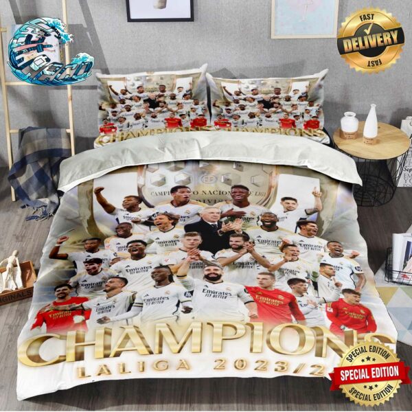 Real Madrid Somos Los Campeones 36th De Laliga 2023-24 Bedding Set