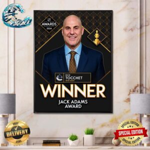 Rick Tocchet Of The Vancouver Canucks Is This Year’s Jack Adams Award Winner For Coach Of The Year Home Decor Poster Canvas