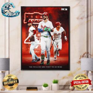 Ring The Bell The Phillies Are The First To 20 Wins MLB Home Decor Poster Canvas