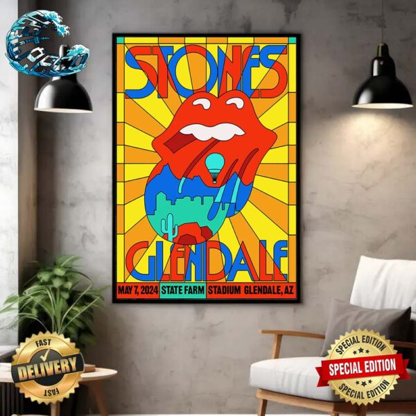 Rolling Stones Hackney Diamonds Tour Glendale AZ 2024 On May 7 At State Farm Wall Decor Poster Canvas