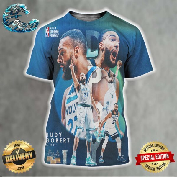 Rudy Gobert Have 4x DPOY For His Career With 23-24 NBA KIA Defensive Player Of The Year All Over Print Shirt